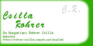 csilla rohrer business card